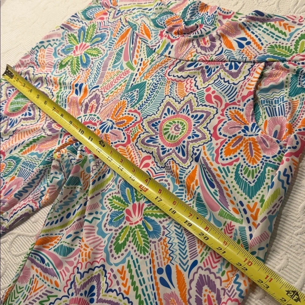 Jean-Pierre Klifa boulevard Multicolor Patterned Pants. Wide leg. Stretch. XL